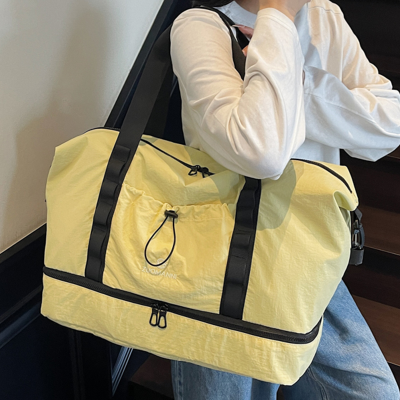 Yoga Fitness Bag - 大容量トラベルダッフルバッグ、独立したシューズコンパートメント付き、ヨガ、ジム、収納、週末旅行に適したトラベルトートバッグ