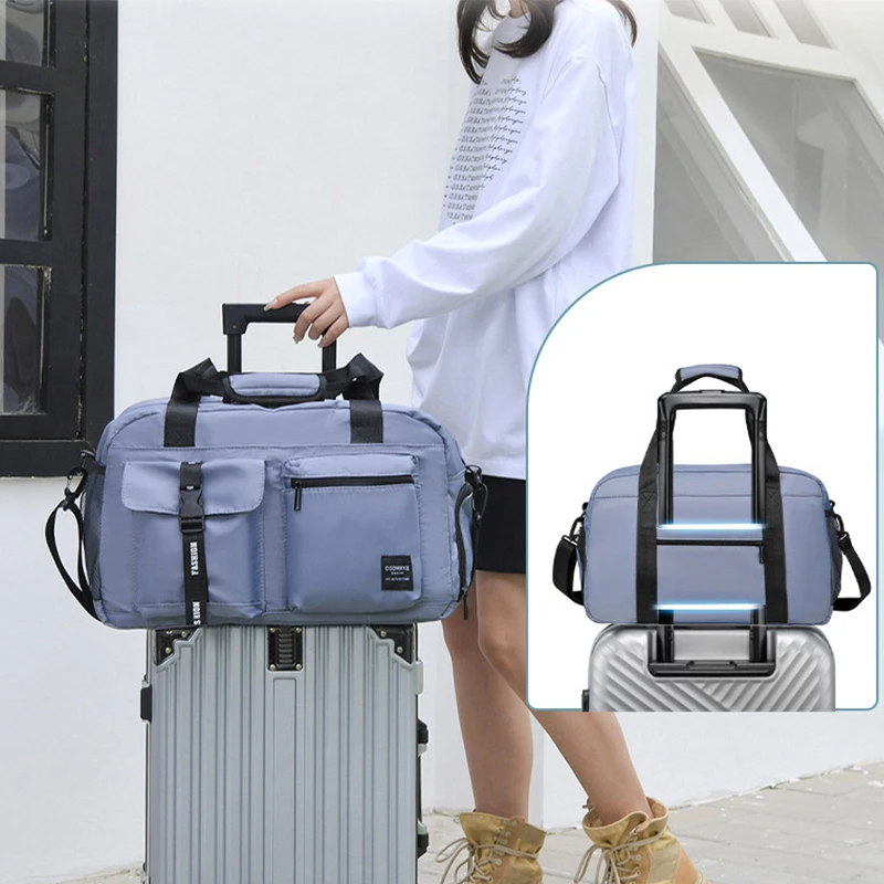 Yoga Fitness Bag - 大型フィットネスバッグスポーツハンドバッグ女性ドライウェットシューズポケットシングルショルダークロスボディ水泳ヨガジム旅行バックパックダッフル
