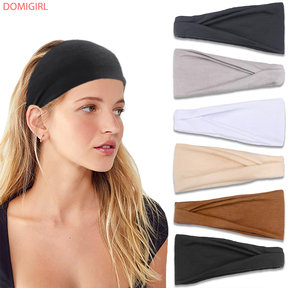 Yoga Fitness Ring - 新しいソリッドカラーの弾性ヘアバンドヨガエクササイズ吸汗ヘッドバンド綿ヘアフープ女性男性スポーツヘアアクセサリー