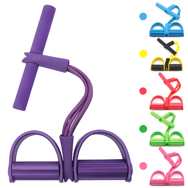 Yoga Fitness Trainer - O型4チューブペダルテンショナー多機能家庭用フィットネス機器ヨガ腹筋強化弾性バンドテンションロープ