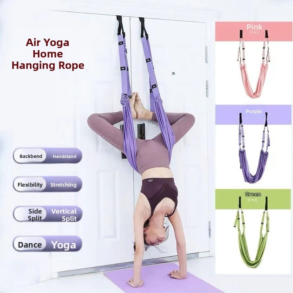 Yoga Swing Aerial - 調節可能な女性用エアリアルヨガストラップ、抵抗補助ドア吊り下げ式エアリアルヨガハンモックスイング、伸縮性のある反重力ストレッチ