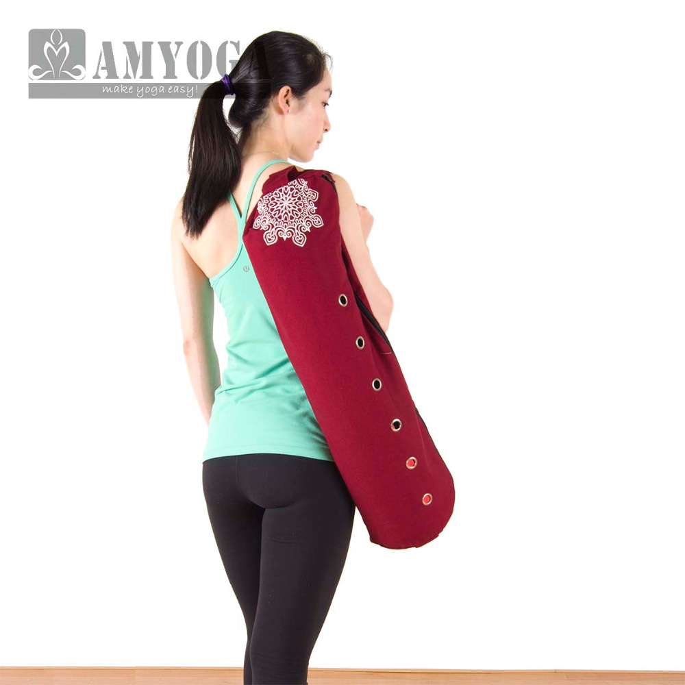 Yoga Fitness Bag - キャンバスヨガマットバッグ シングルショルダー ジムマットバッグ フィットネススポーツバックパック ヨガバッグ 6-8mmマット用