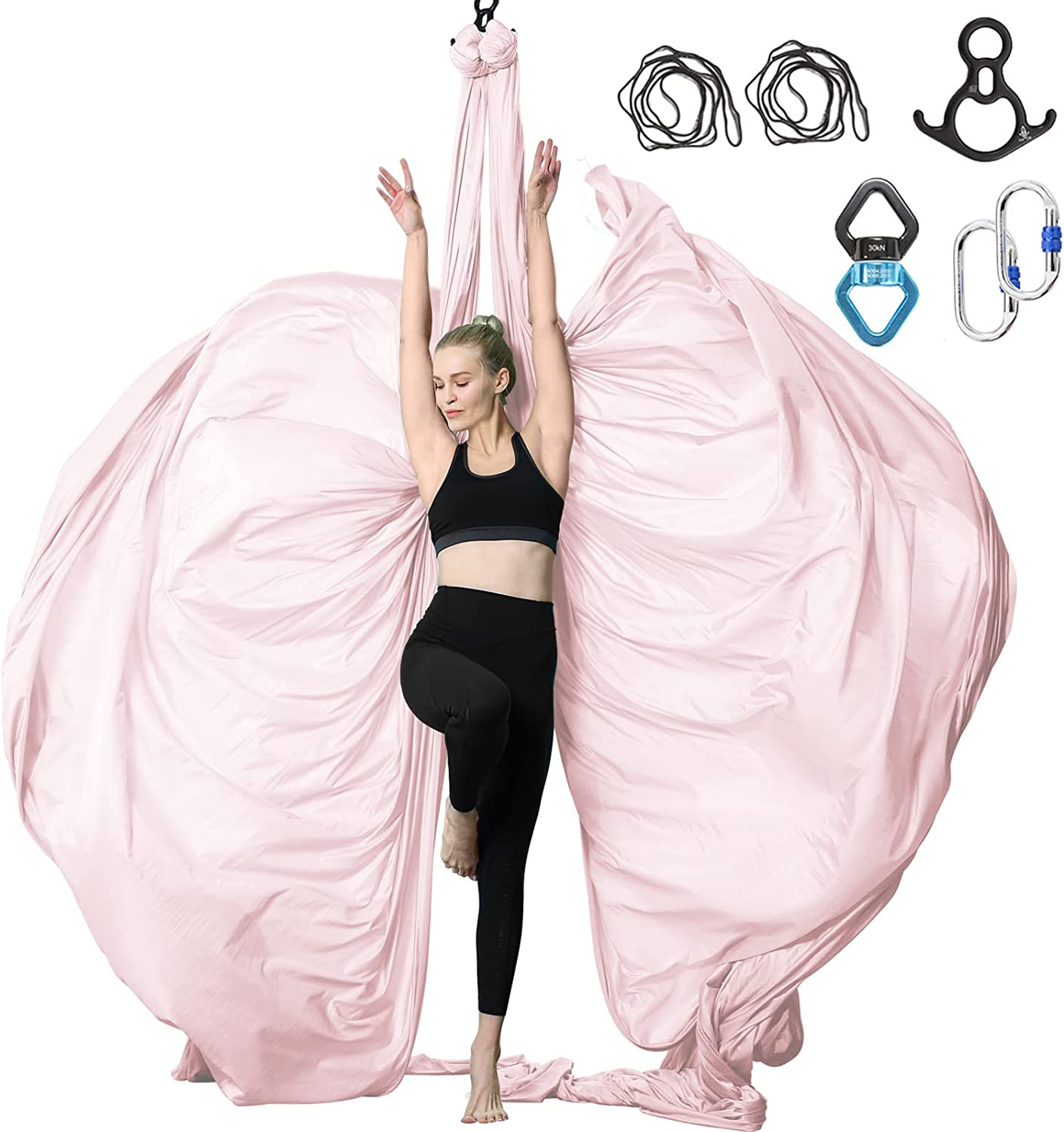 Yoga Swing Aerial - エアリアルヨガハンモック インバージョンスイング-ナイロン素材 2.6m×8m ポータブル＆耐久性あり