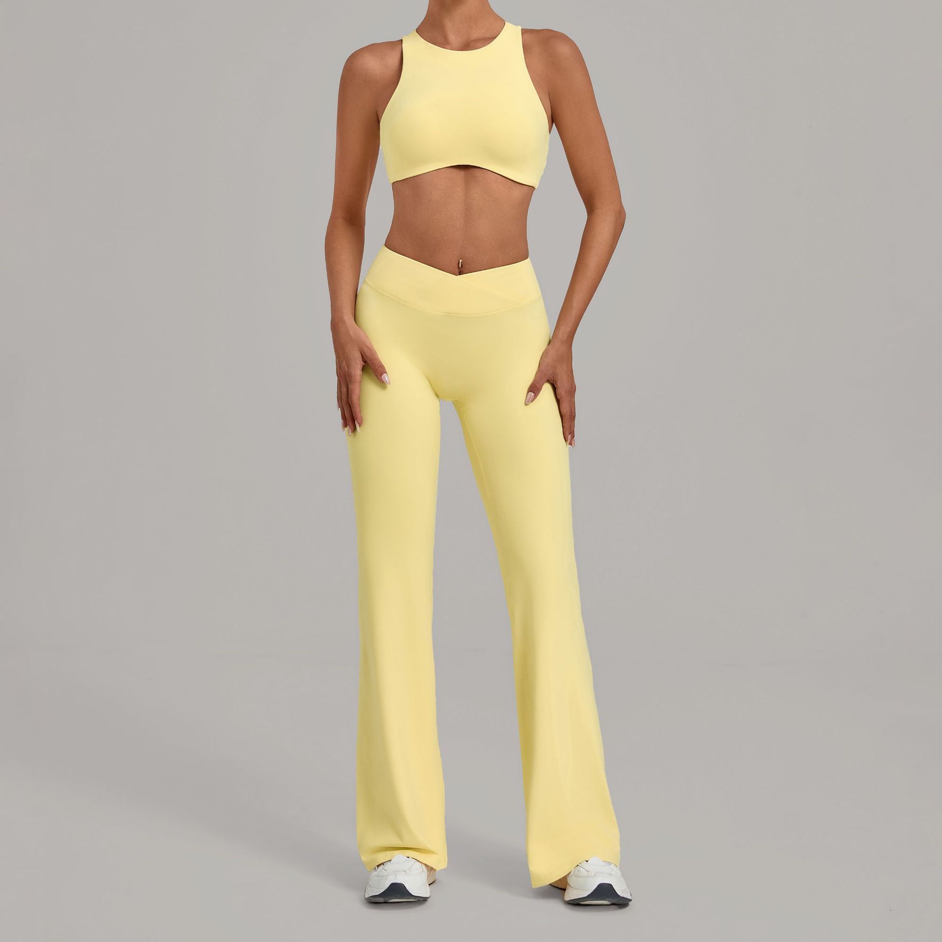 Yoga Overall Fitness - 2ピーススポーツブラ女性用セットフィットネスタンクトップブラ耐衝撃ランニングレギンスヨガスーツ美しいバックブラ服ジムオーバーオール