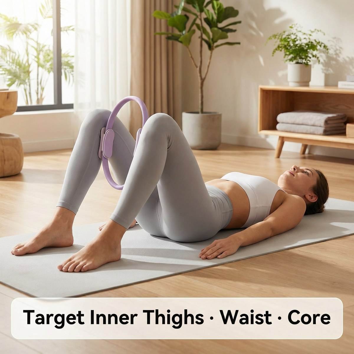 Yoga Fitness Trainer - 38cm ピラティスリング ヨガマジックサークル コアトレーナー 太もも引き締めと骨盤底筋強化用 ホームフィットネス