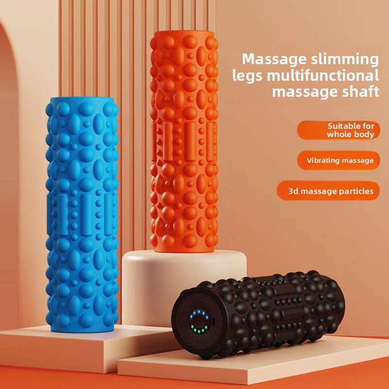 Yoga Fitness Trainer - 電動フォームローラー 筋肉リラックス 美脚 ランヤマッサージスティックローラー スポーツフィットネス機器 振動ヨガコラム