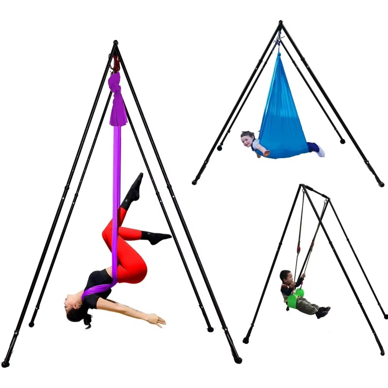 折りたたみ式ポータブル高さ調節可能ヨガスイングスタンドフレー - Yoga Swing Aerial のレビューと価格