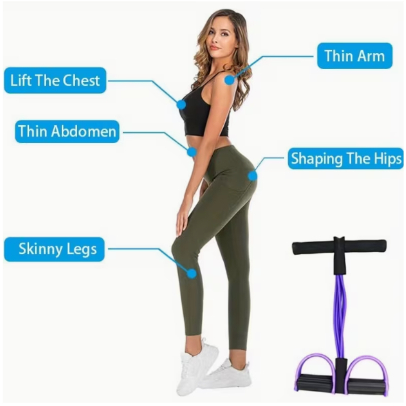 6 チューブ弾性ヨガペダルプラー抵抗バンド腹部ウエストアーム - Yoga Fitness Gear のレビューと価格
