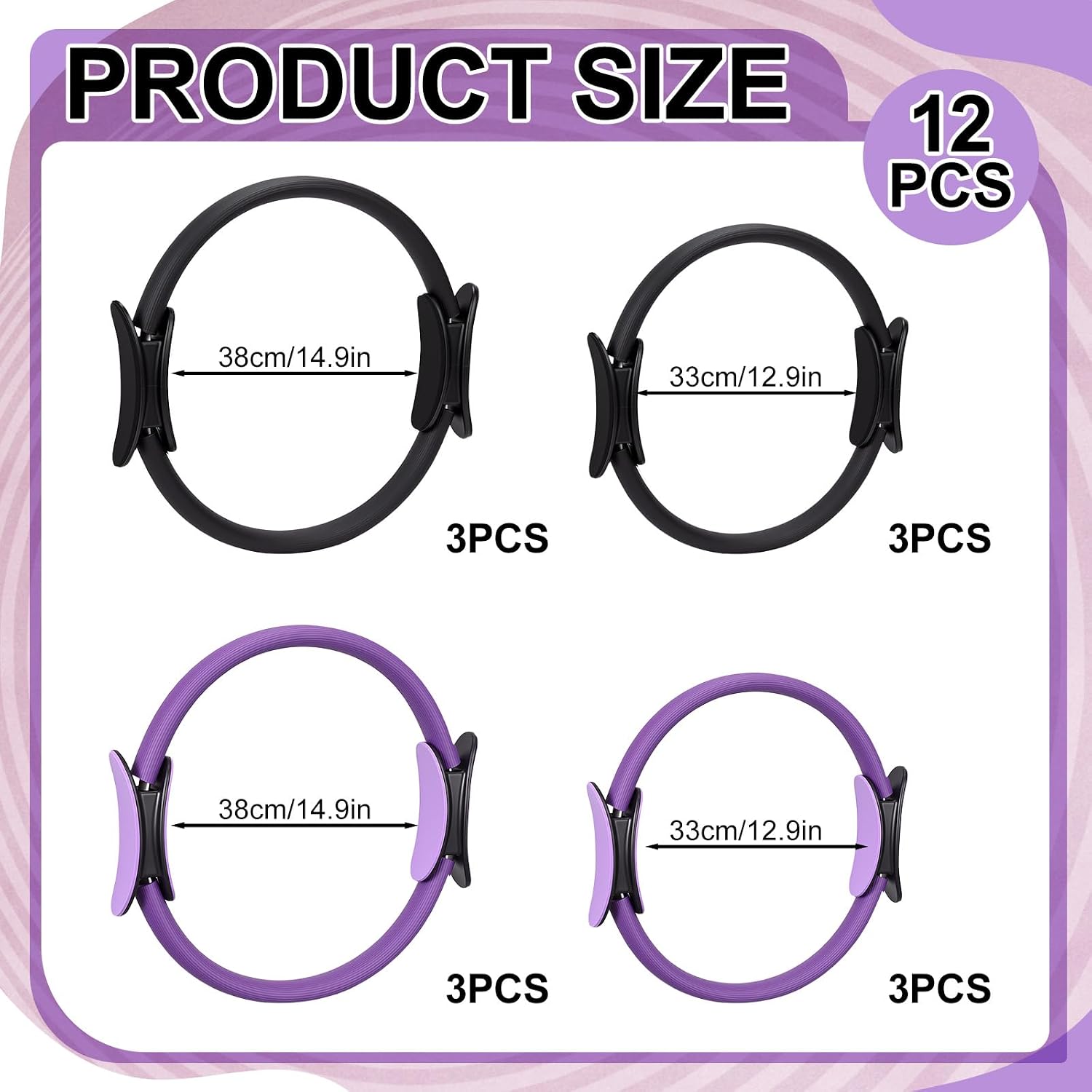 12個入りピラティスリングセット、デュアルサイズマジックサー - Pilates Ring Circle のレビューと価格