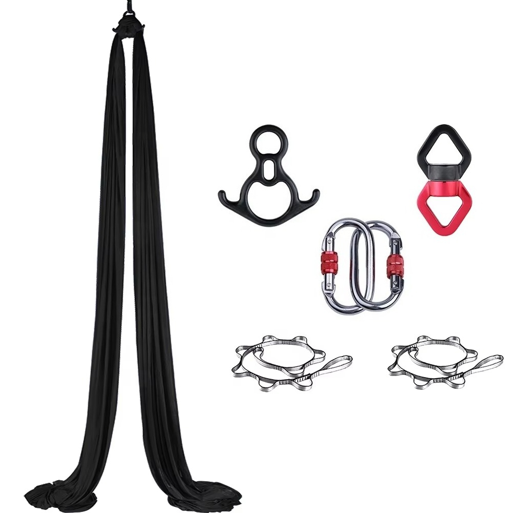8メートルプロ仕様ブラックエアリアルフィットネストラピーズフ - Yoga Swing Aerial のレビューと価格