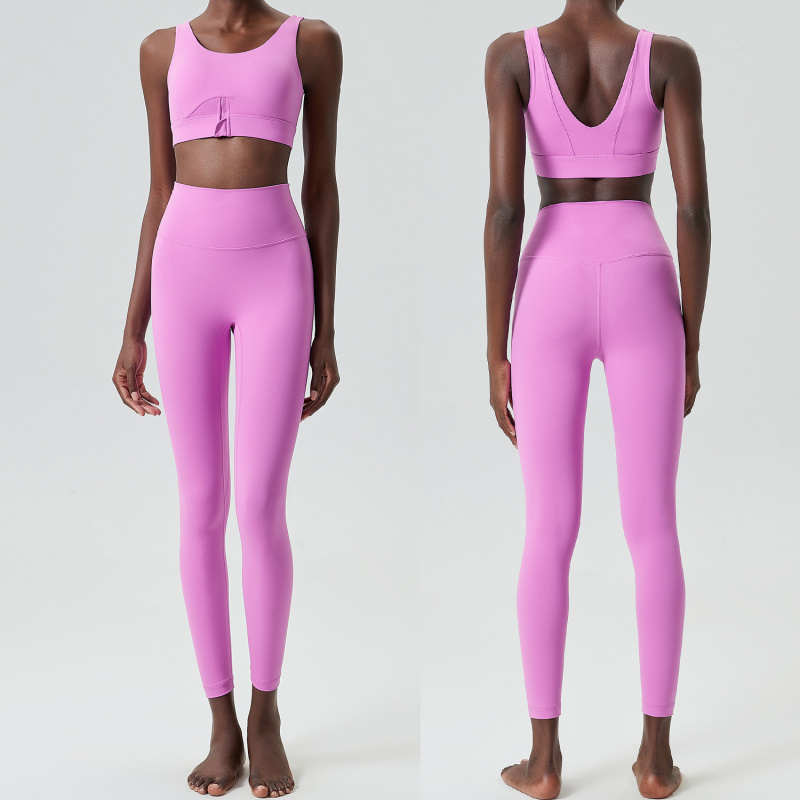 2 ピースセットジッパーヨガスポーツ衣装女性のためのソリッド - Yoga Fitness Plus のレビューと価格