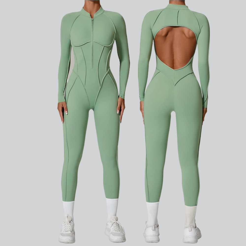 女性用トラックスーツジムワークアウトスポーツ服衣装ジッパージ - Yoga Overall Fitness のレビューと価格
