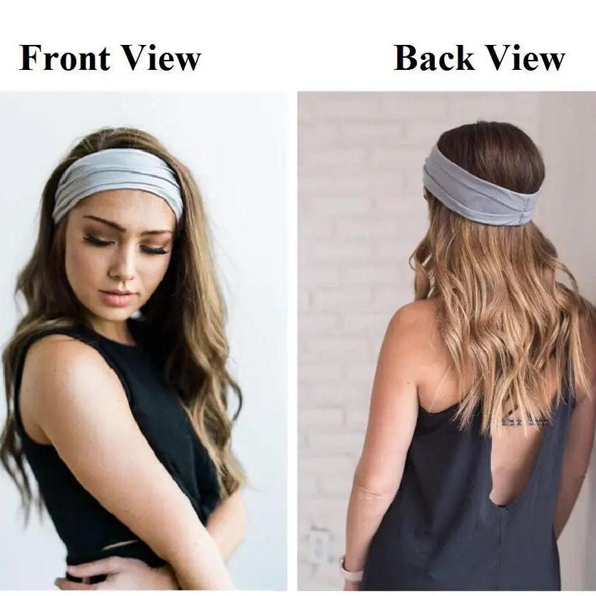 新しいソリッドカラーの弾性ヘアバンドヨガエクササイズ吸汗ヘッ - Yoga Fitness Ring のレビューと価格