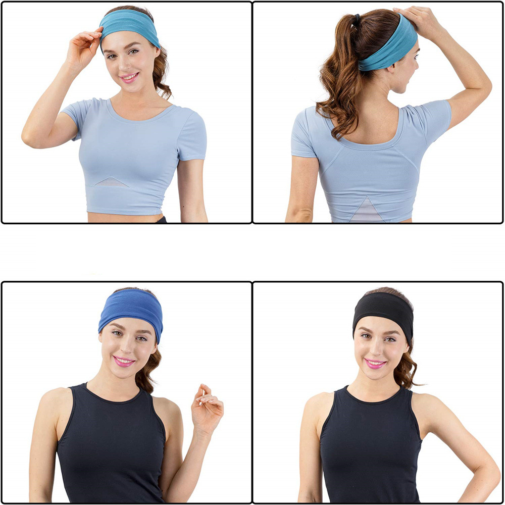 ソリッドカラースポーツヨガヘッドバンド吸汗バンドランニングフ - Yoga Fitness Band のレビューと価格