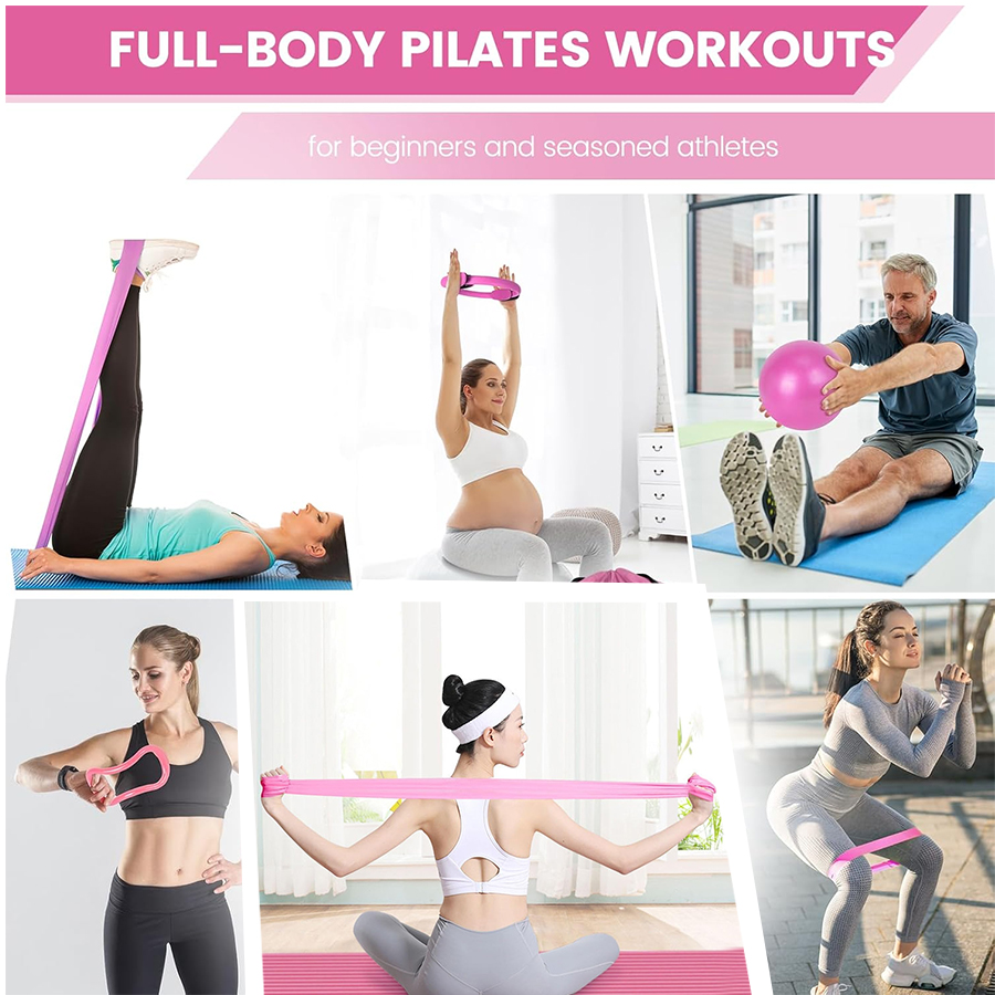 カスタマイズロゴ入り5点セットホームジムレジスタンストレーニ - Pilates Ring Circle のレビューと価格