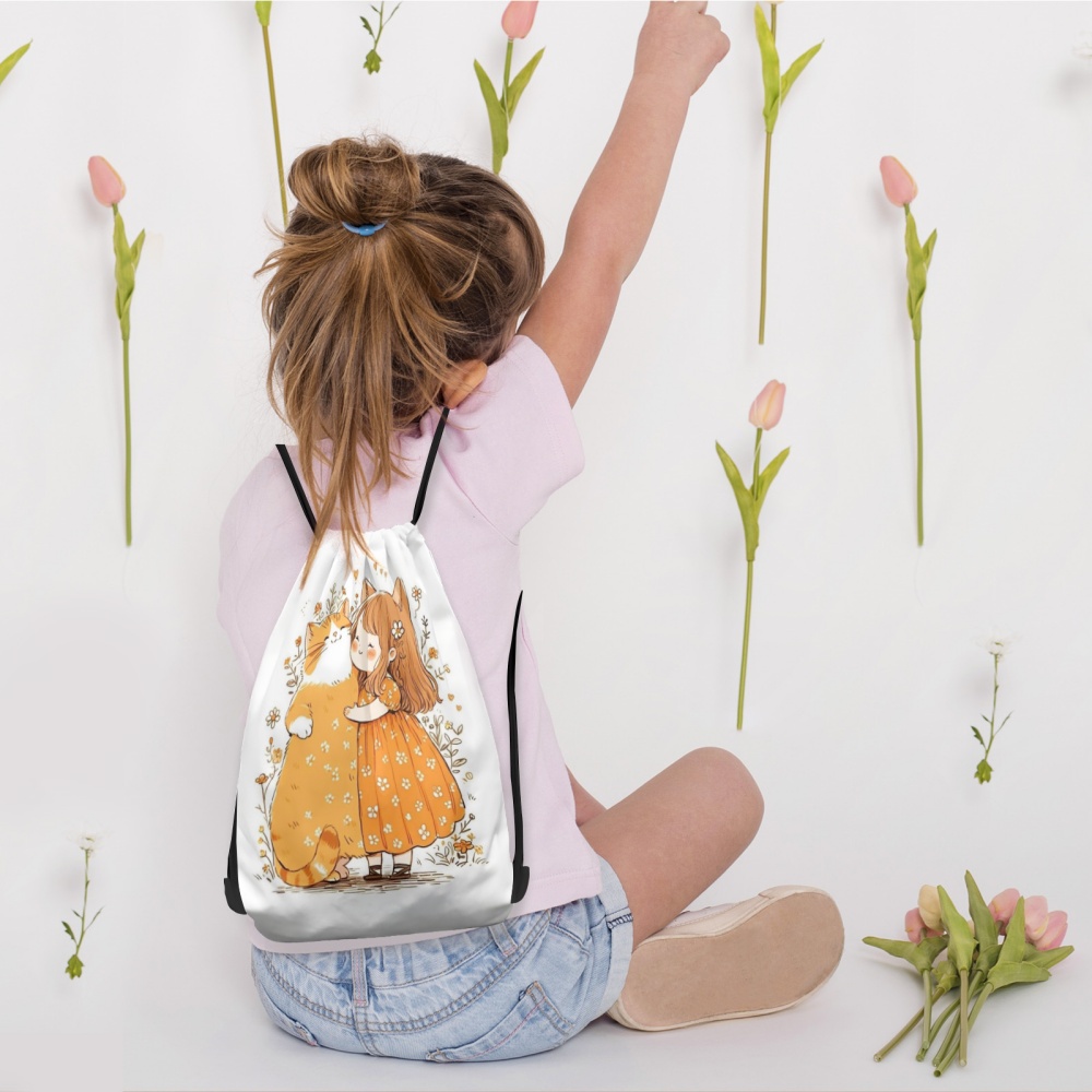 1PC かわいい女の子プリントカスタムテキスト巾着バックパッ - Yoga Fitness Bag のレビューと価格