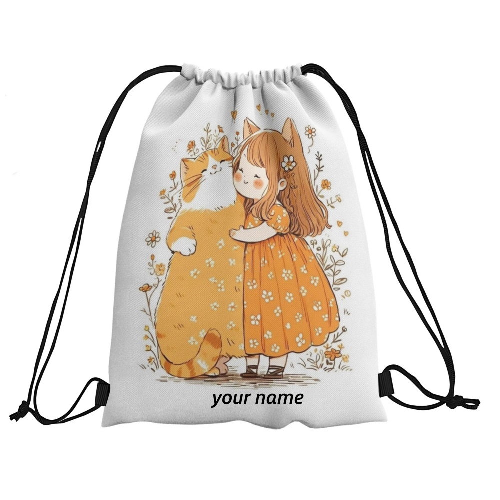 1PC かわいい女の子プリントカスタムテキスト巾着バックパッ - Yoga Fitness Bag のレビューと価格