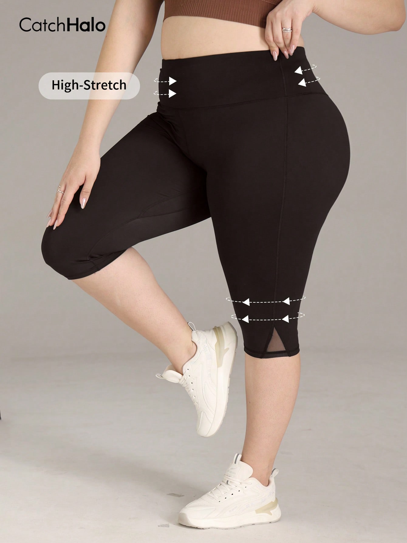 レディース プラスサイズ ジム用レギンス メッシュ切り替え  - Yoga Fitness Plus のレビューと価格