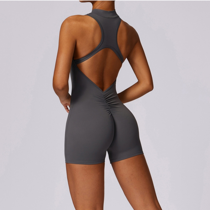 夏ジッパートレーニングジャンプスーツスポーツオーバーオール女 - Yoga Overall Fitness のレビューと価格