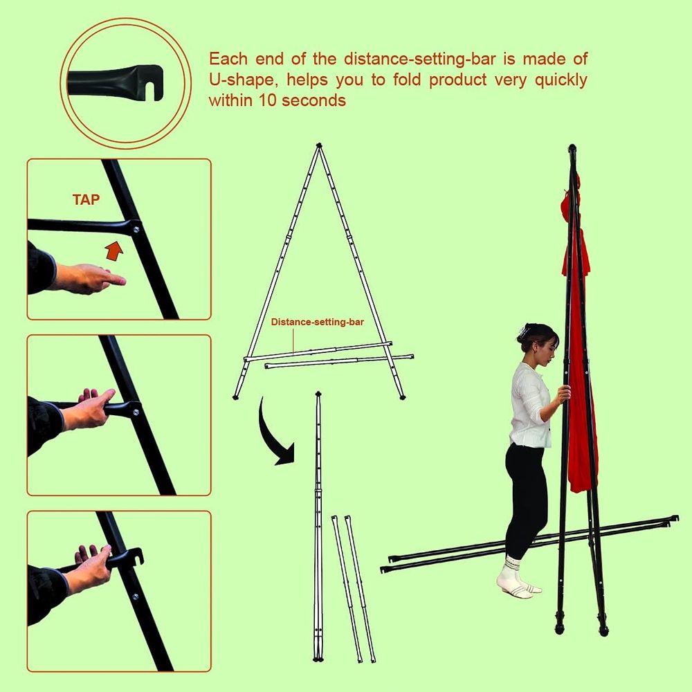 高さ調節可能、ポータブル、折りたたみ式ヨガスイングスタンド（ - Yoga Swing Aerial のレビューと価格