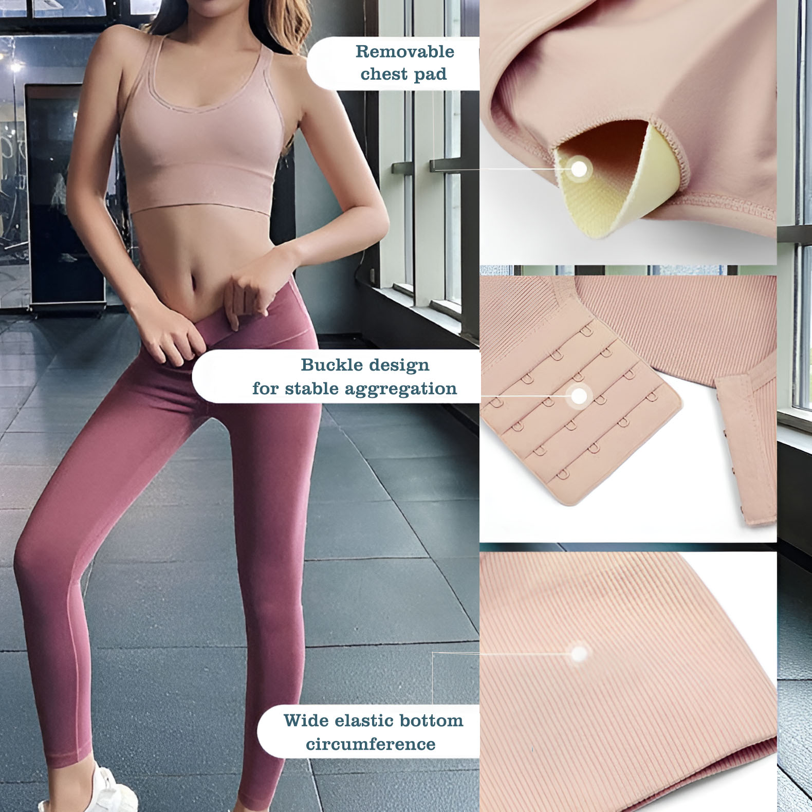 女性用クロスバックスポーツブラ、調節可能なフックアイワークア - Yoga Fitness Ring のレビューと価格