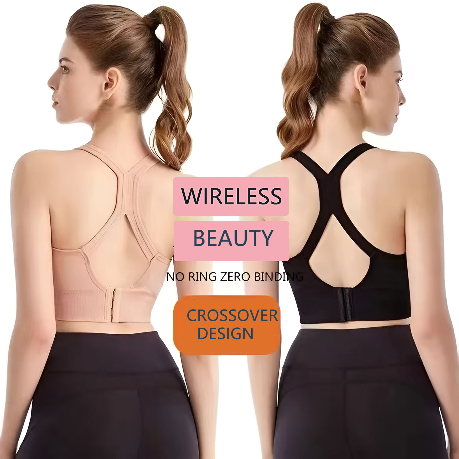 女性用クロスバックスポーツブラ、調節可能なフックアイワークア - Yoga Fitness Ring のレビューと価格