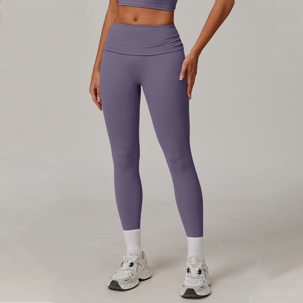 アスレチックヨガパンツ レディース ウエスト折り返しレギンス - Yoga Fitness Gear のレビューと価格