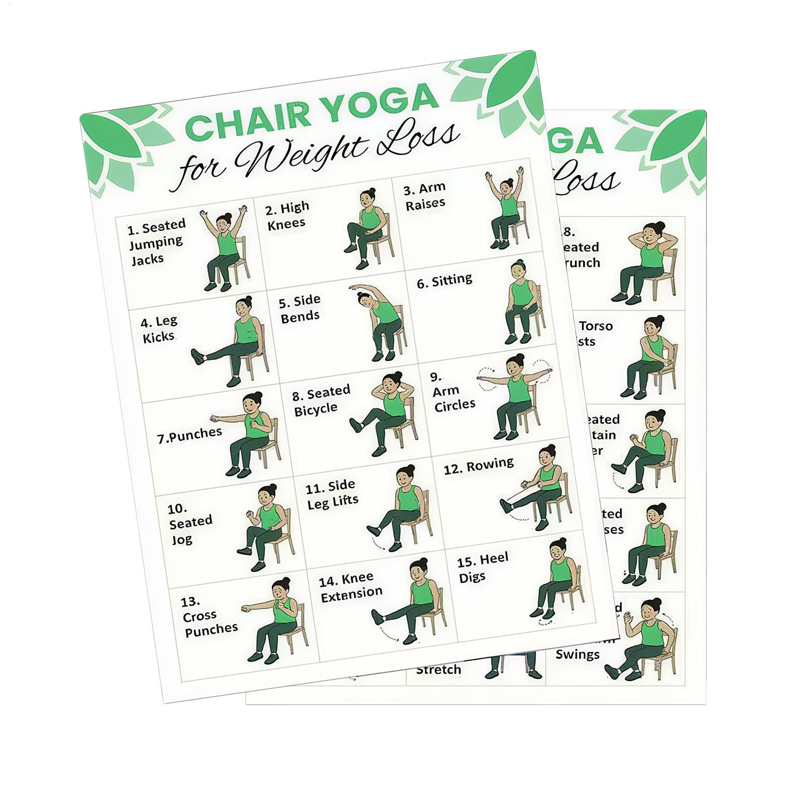 2枚入り ヨガポスター ホームエクササイズ ジム ヨガ 30 - Yoga Health & Fitness Center のレビューと価格
