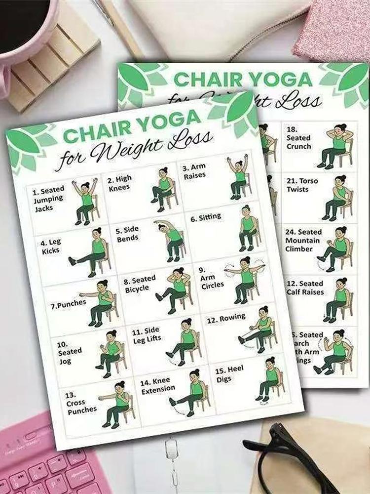2枚入り ヨガポスター ホームエクササイズ ジム ヨガ 30 - Yoga Health & Fitness Center のレビューと価格