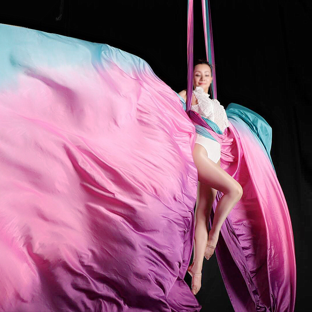 オンブル反重力ヨガハンモック、シルクファブリック、エアリアル - Yoga Swing Aerial のレビューと価格