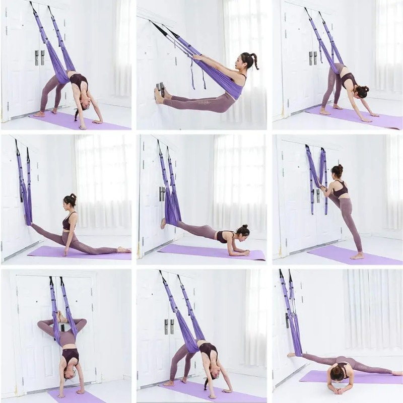 調節可能なエアリアルヨガハンモックセット ピラティス 反重力 - Yoga Swing Aerial のレビューと価格