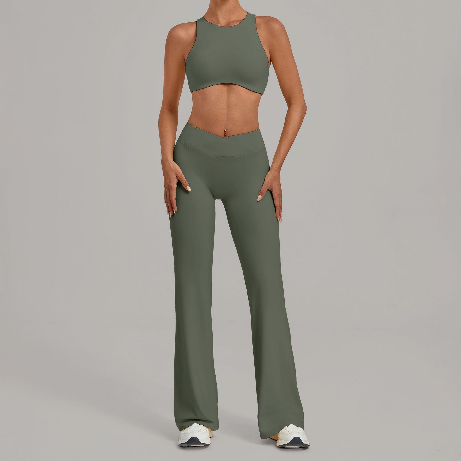2ピーススポーツブラ女性用セットフィットネスタンクトップブラ - Yoga Overall Fitness のレビューと価格
