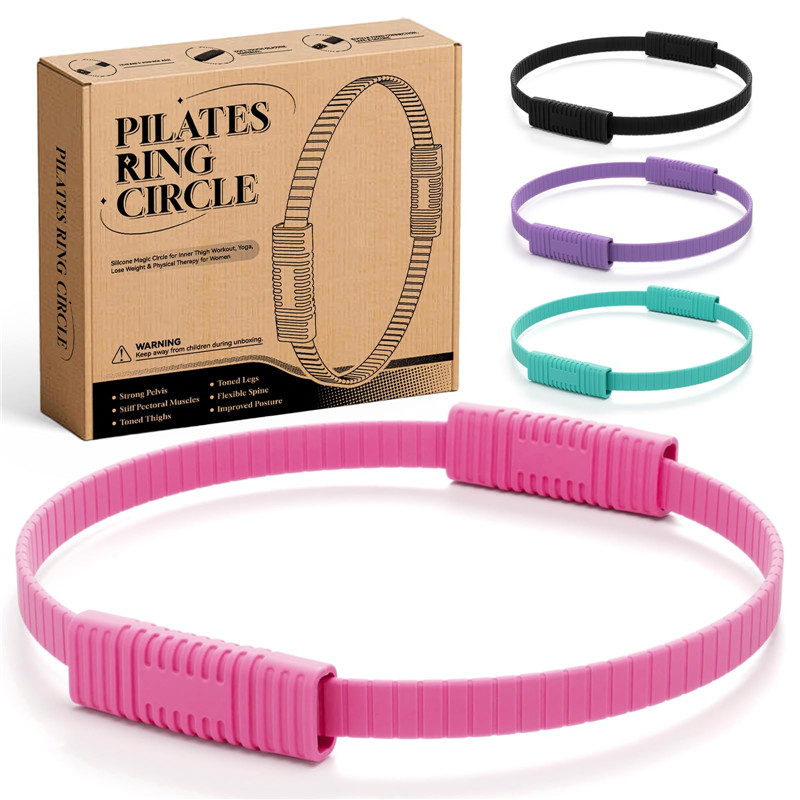 環境に優しいダブルハンドルシリコンヨガリングマジックサークル - Pilates Ring Circle のレビューと価格