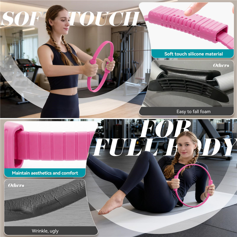環境に優しいダブルハンドルシリコンヨガリングマジックサークル - Pilates Ring Circle のレビューと価格