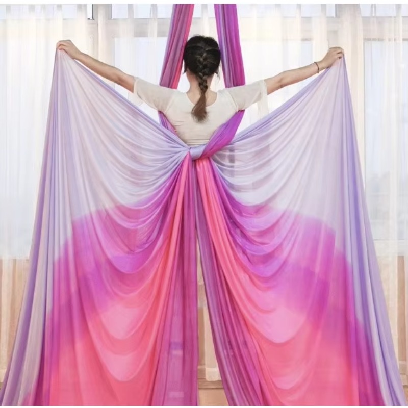 グラデーションカラー反重力反転ワイドエアリアルヨガハンモック - Yoga Swing Aerial のレビューと価格